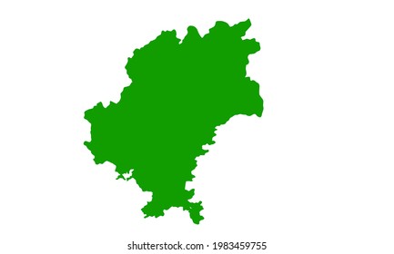 Green silhouette of a map of the city of Guiyang in China