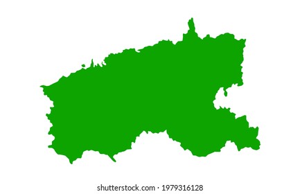 Green silhouette of map of the city of Limerick in Ireland