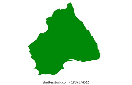 Green silhouette map of the city of Los Santos in Spain