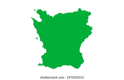 Green silhouette map of the City of Malmo in Sweden