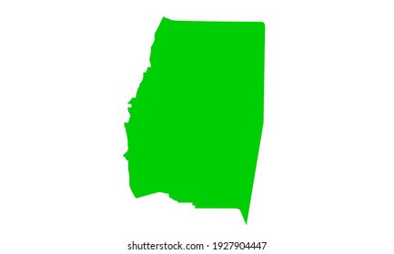 Green silhouette of a map of the city of Santiago del Estero in Argentina on a white background