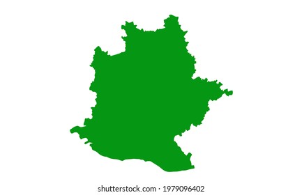 Grüne Silhouette einer Karte der Stadt Stuttgart in Deutschland