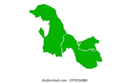 Green silhouette of map of the city of Thane in India