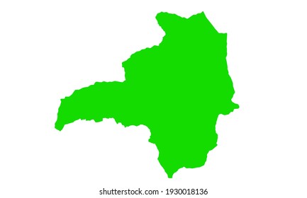 Green silhouette of a map of the city of Zamfara in Nigeria on a white background