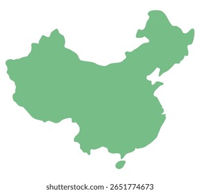 Mapa de silhueta verde ilustração do território da China

