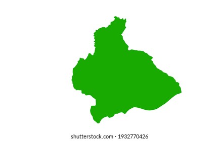Green silhouette of a map of the Manufahi district in timor leste on a white background