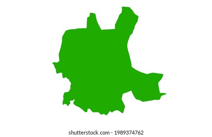 Mapa de silueta verde de la ciudad de Phnom Penh en Camboya