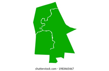 Green silhouette map of Tha Kham province in Thailand