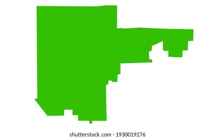 Green silhouette of North Las Vegas city map in nevada on white background