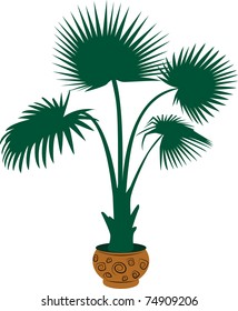green silhouette palm. vector illustration