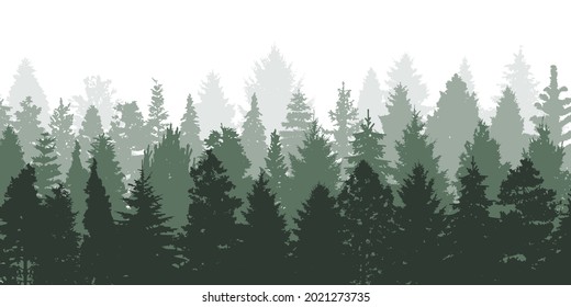 Green Silhouette Pine Forest Background Flat Stock Vector (Royalty Free ...