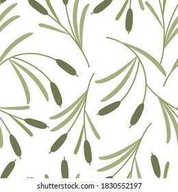 Green silhouette vector illustration of grass or leaf isolated on white background
