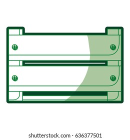 green silhouette of wooden box in closeup vector illustration