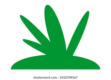 Grüne Silhouetten von Gras. Cartoon-Gras im flachen Stil. Bushes Illustration. Vektor-Illustration isoliert auf weißem Hintergrund.	