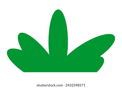 Green silhouettes of grass. Cartoon grass in flat style. Bushes illustration. Vector illustration isolated on white background.	