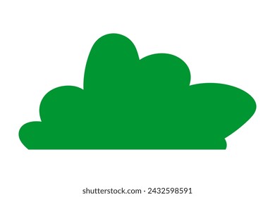 Grüne Silhouetten von Gras. Cartoon-Gras im flachen Stil. Bushes Illustration. Vektor-Illustration isoliert auf weißem Hintergrund.	