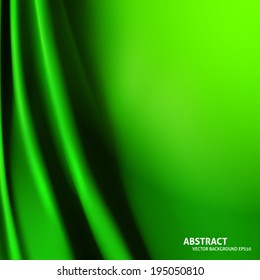 Green silk fabric for backgrounds, mesh vector illustration eps10 
