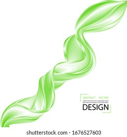 Green silk wave, abstract background design, flyers, banners, brochures, presentations.