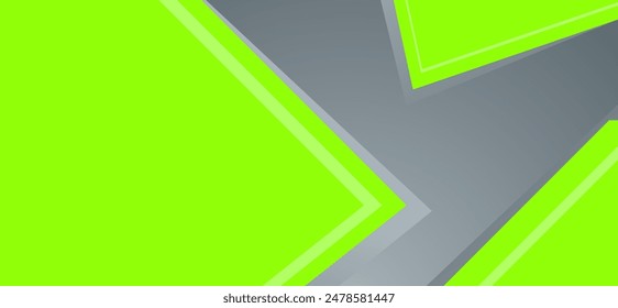 green and silver background abstract geometric shapes with empty space for text for banner, poster, flayer