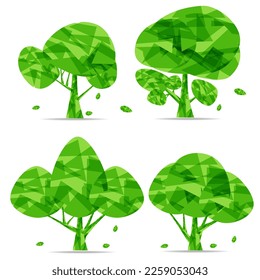 green simple abstract tree decor vector image