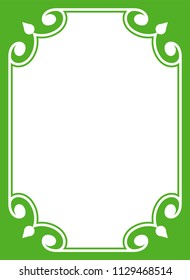 Green simple border frame book cover vector vintage background poster