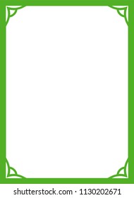 Green simple border frame book cover vector vintage background poster