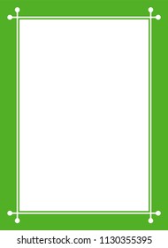 Green simple border frame book cover vector vintage background poster