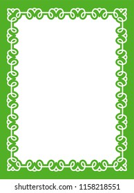 Green simple border frame book cover vector vintage background poster