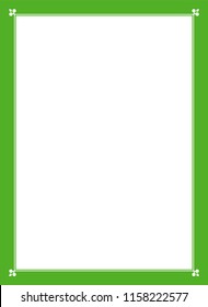 Green simple border frame book cover vector vintage background poster