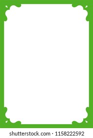 Green simple border frame book cover vector vintage background poster