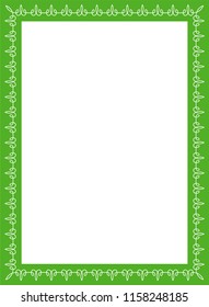 Green simple border frame book cover vector vintage background poster
