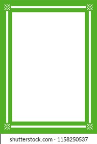 Green simple border frame book cover vector vintage background poster