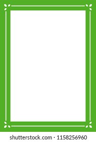 Green simple border frame book cover vector vintage background poster