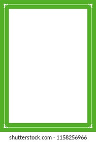 Green simple border frame book cover vector vintage background poster