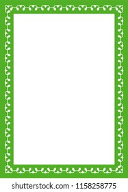 Green simple border frame book cover vector vintage background poster