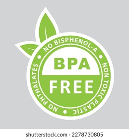 Logo verde simple bpa libre. Concepto de emblema para productos de embalaje o plantilla de emblema sano. 