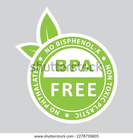 Green simple bpa free logo. Concept of emblem for packaging products or healthy emblem template. 