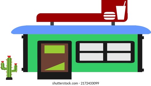 green simple burger shop vector