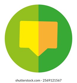 Green Simple chat icon representing communication, messaging, or conversation, suitable for UI designs and digital platforms.