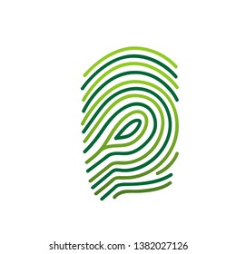 Green Simple Finger Print Logo