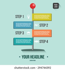 Green simple infographics elements for layout, banner, number options, step up options, contain EPS10 format
