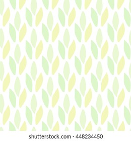 Green Simple Leaves Vector Seamless Pattern