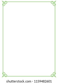 Green Simple Line Border Frame Vector Stock Vector (Royalty Free ...