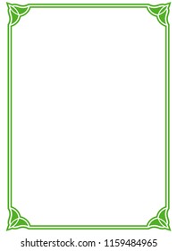 Green Simple Line Border Frame Vector Stock Vector (Royalty Free ...