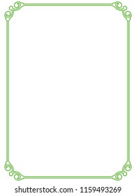 Green Simple Line Border Frame Vector Stock Vector (Royalty Free ...