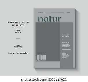 Modelo de capa da revista Green Simple Modern Nature