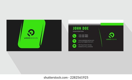 Tarjeta de negocios profesional minimalista profesional verde simple