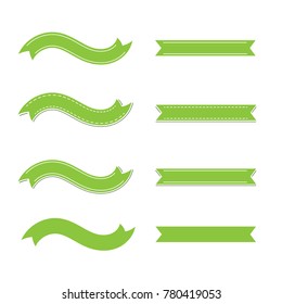 Green simple ribbons brush vector.