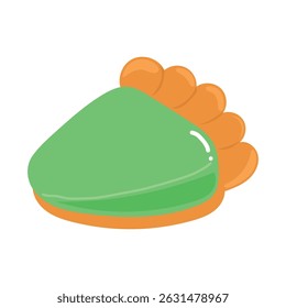 Green simple slice pie cartoon