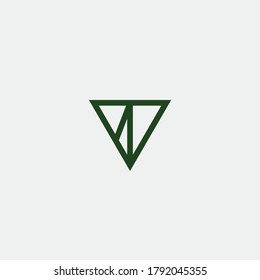 Design-Symbol für das Design eines abstrakten Line-Logos im grünen Dreieck